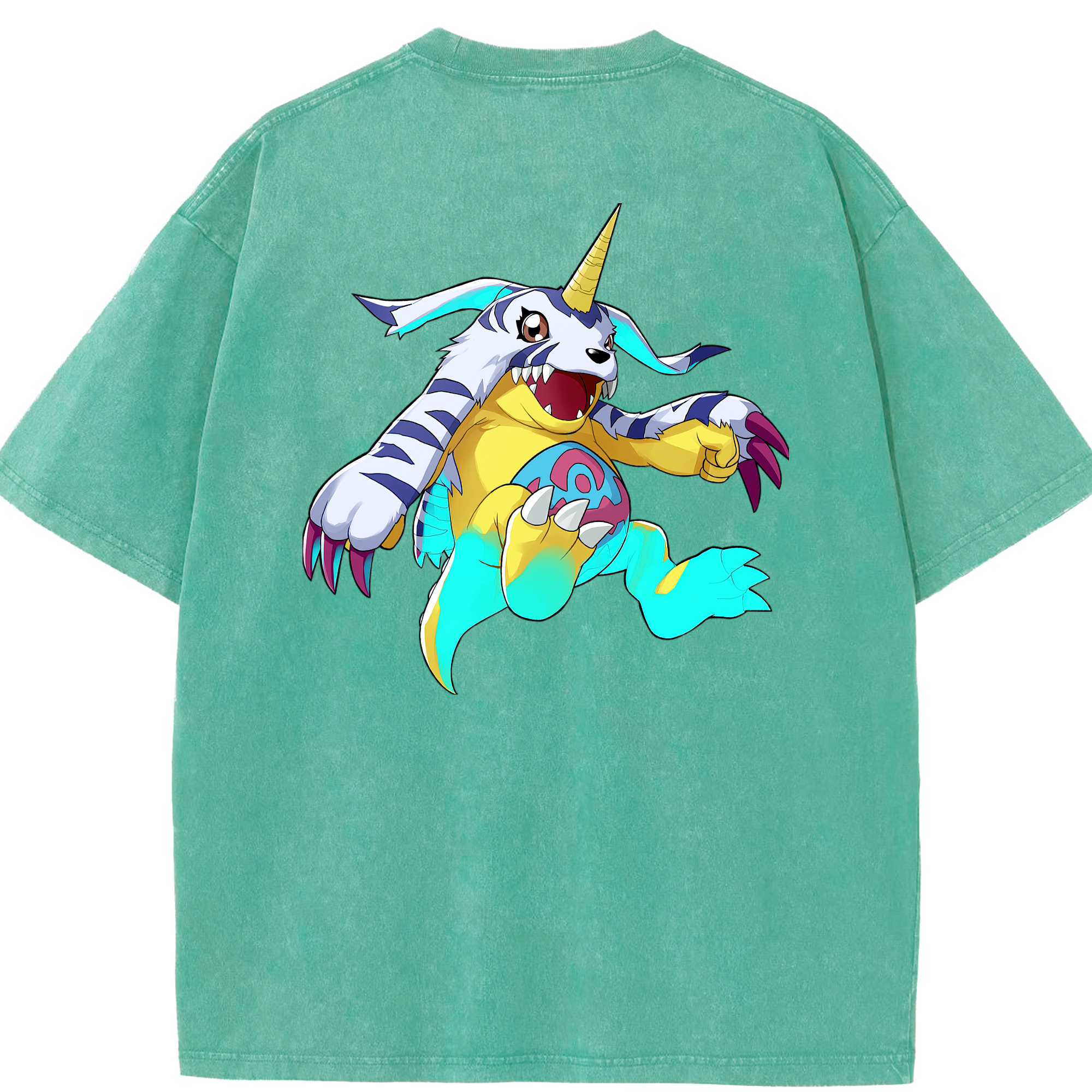 （画像用） Digimon デジタルモンスター/デジモン 綿100% ヴィンテージ風 半袖Tシャツ（背面プリント）